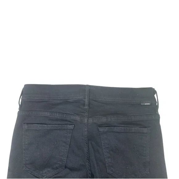 Mother The Cruiser Flare Jeans In Not Guilty Size 27 Stretch Black Denim - Picture 10 of 13